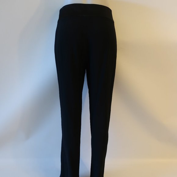 Womens Jonathan Simkhai Black High Waist Flat Front Flared Slit Crepe Pants 8 * - Picture 13 of 15